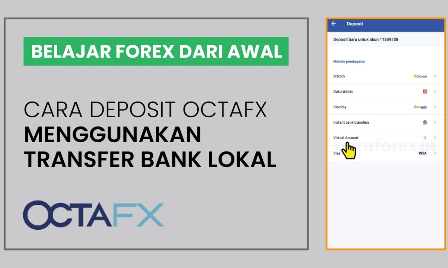 Cara Deposit Octafx langkah awal untuk trading di broker octafx